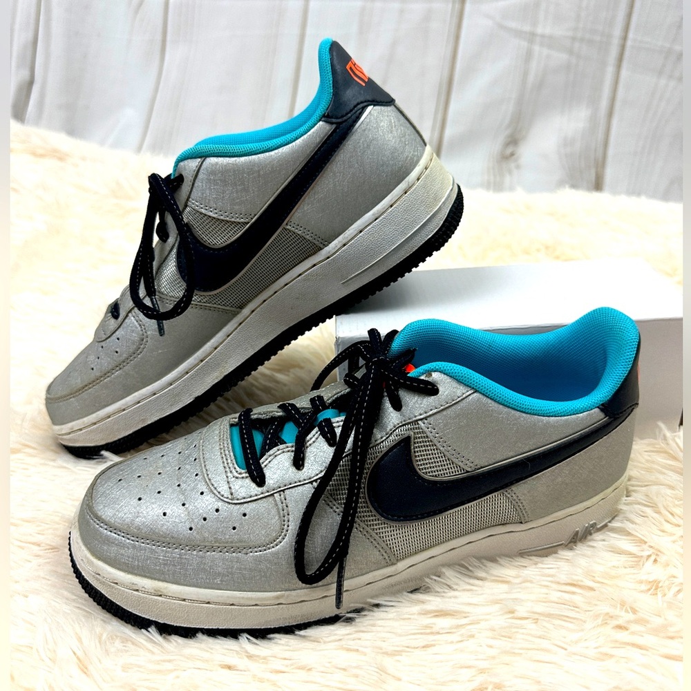Nike Air Force 1 Low Gs "Sky Nike" Cw6011-001 Youth 6.5| Color: Blue/Silver
